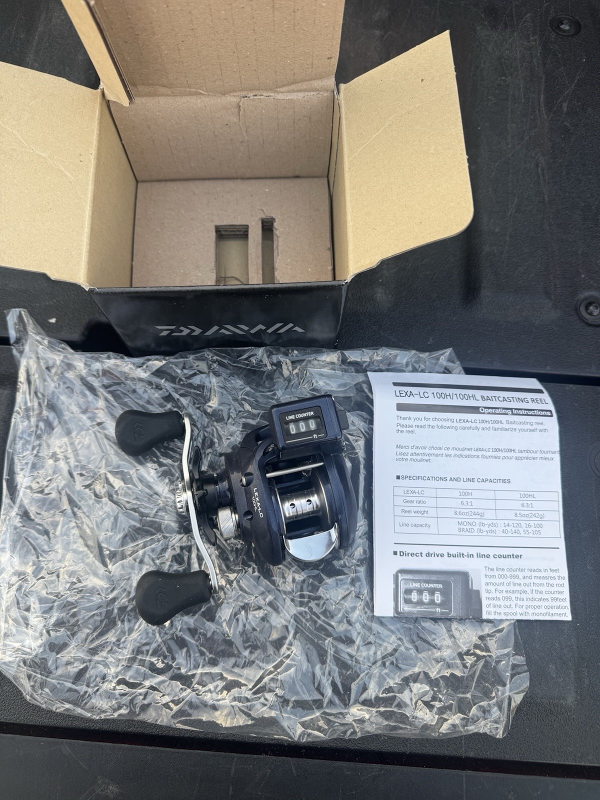 Daiwa Lexa Line Counter Fishing Reel – LEXA-LC100HL Left Handed New in BOX