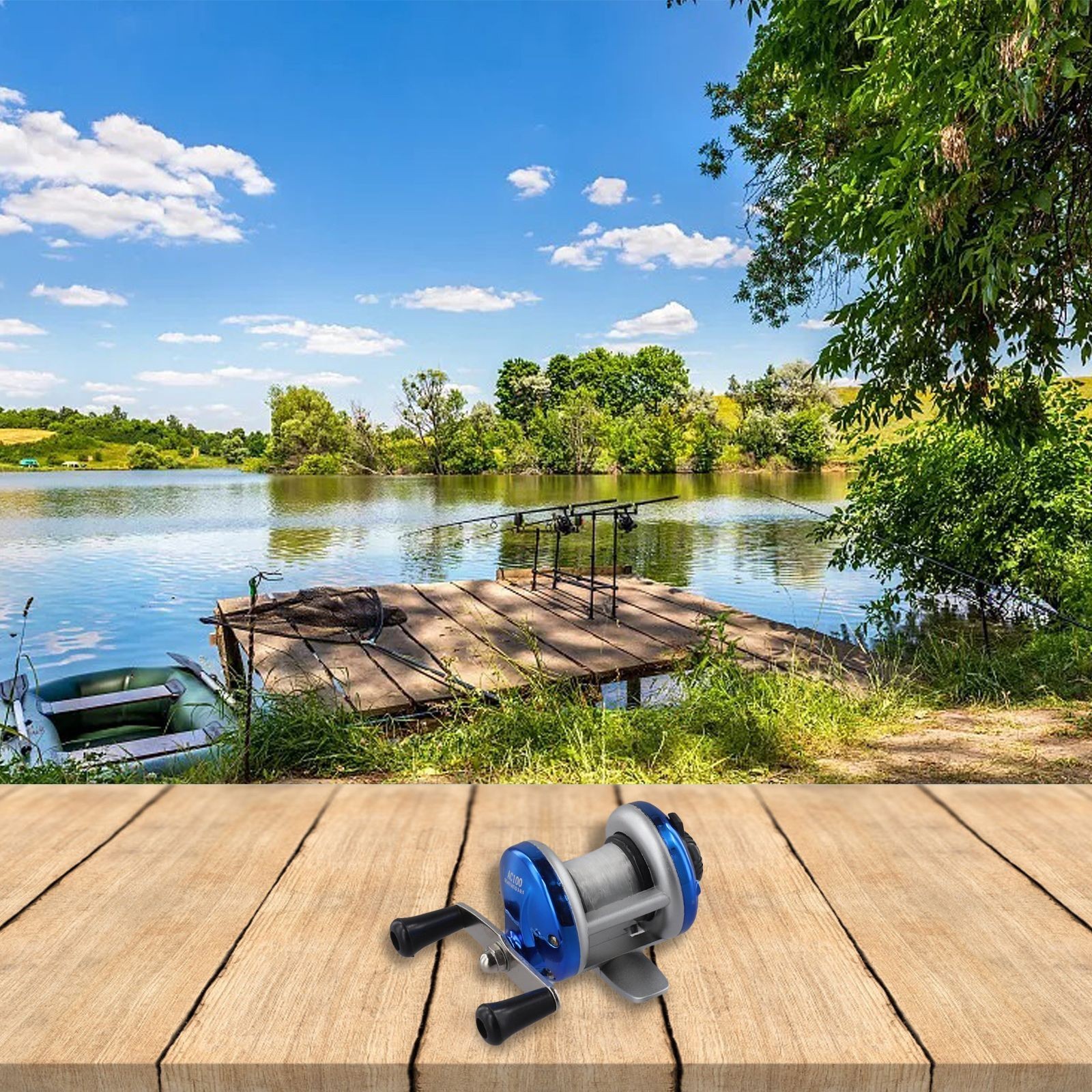 User Friendly Dual Handle Ice Fishing Spool for Effortless For Winter Fishing