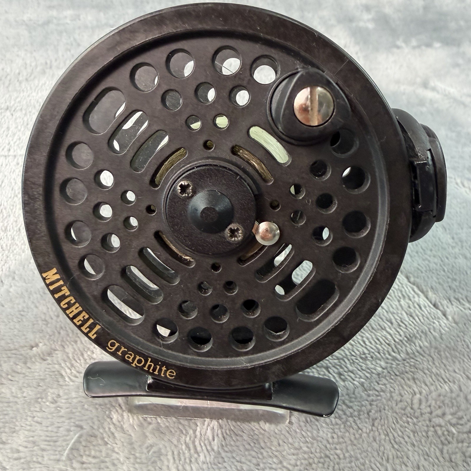Vtg Mitchell 7730 Graphite Fly Fishing Reel Adjustable Line Guide B356