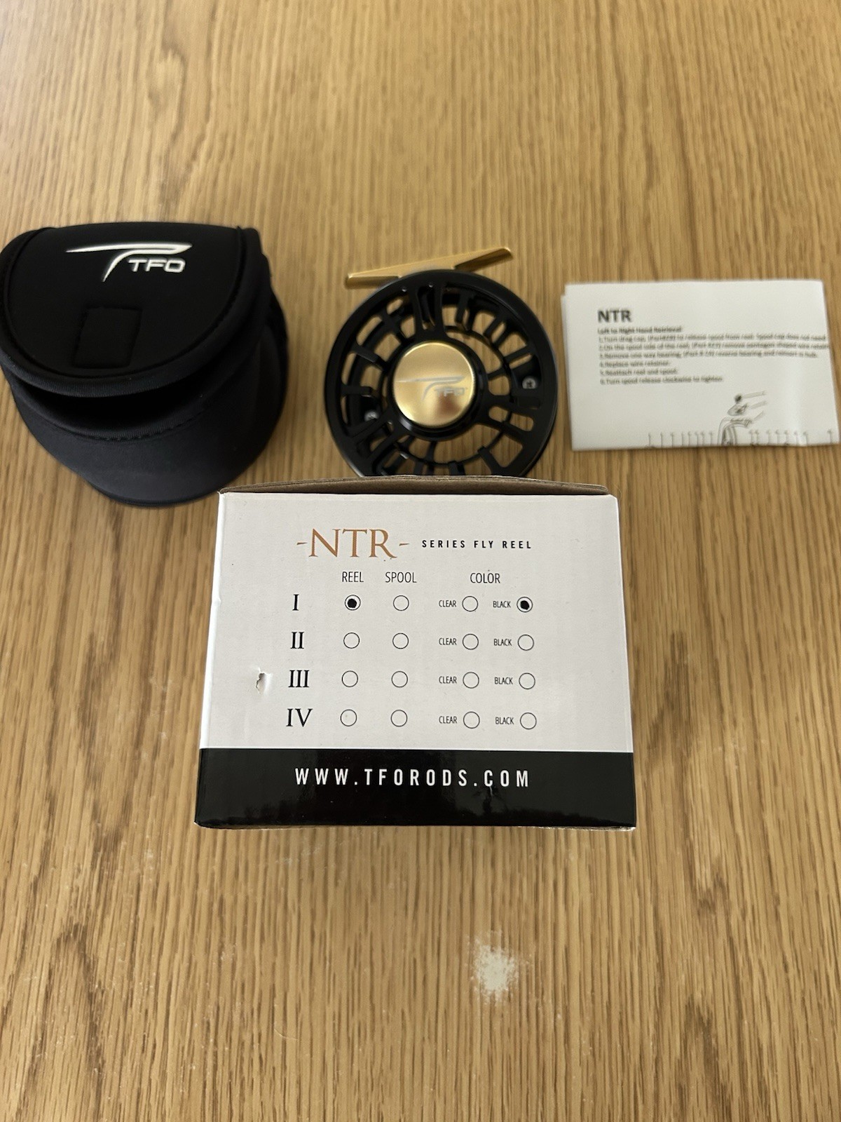 NEW Temple Fork Outfitters TFO NTR I Large Arbor Fly Fishing Reel BG Black Gold