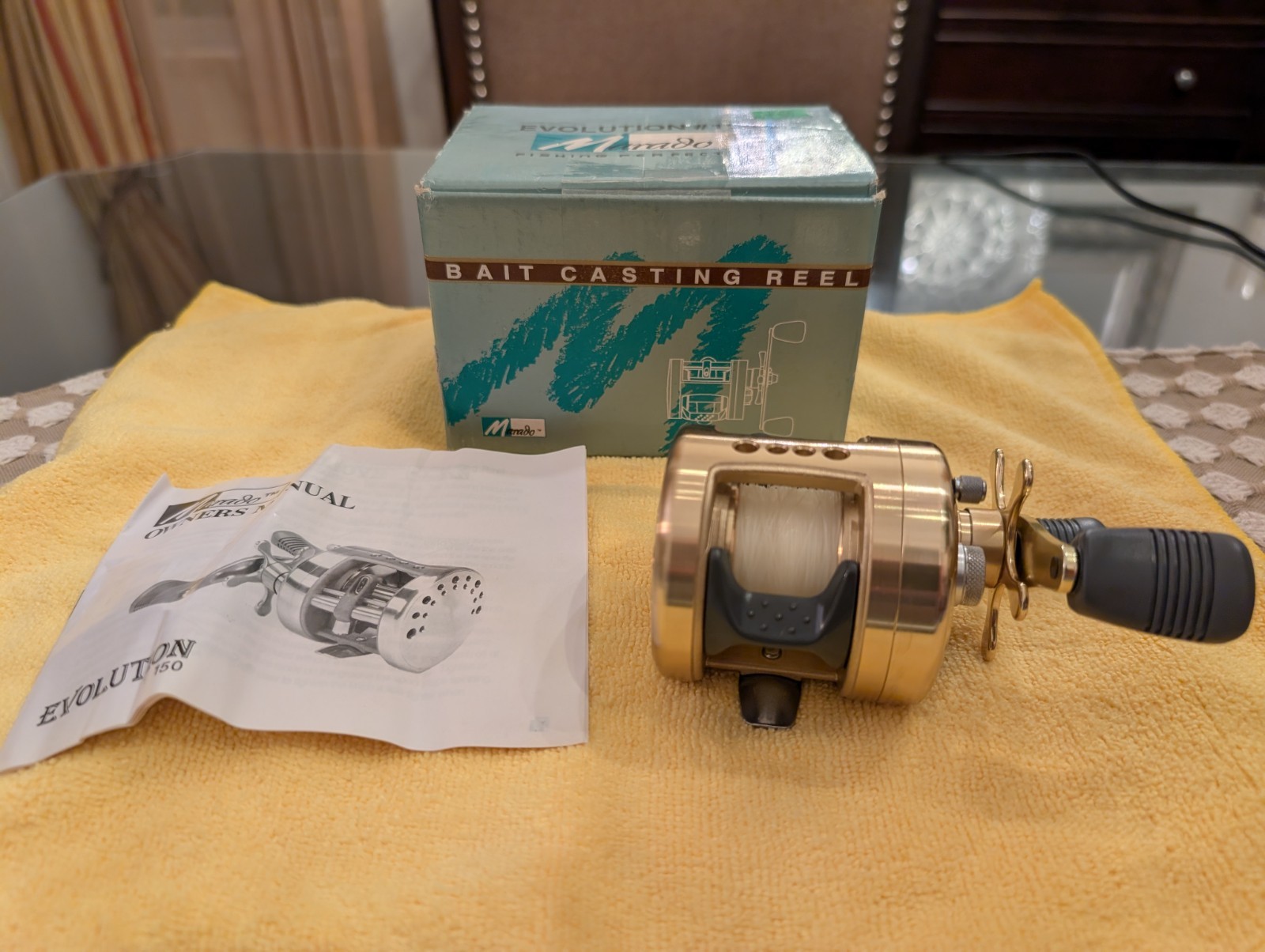 Marado Evolution #150 Baitcast Fishing Reel Gold-Vintage-New in Box-Collector