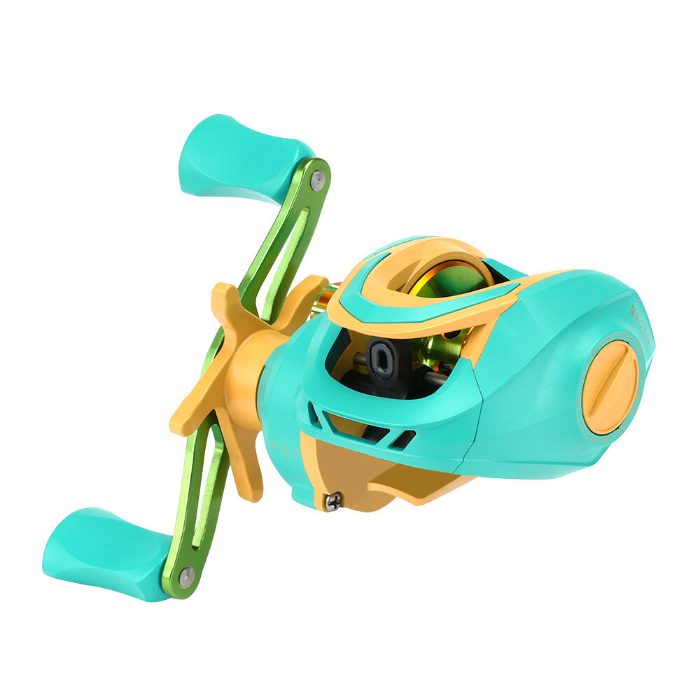 Colorful Baitcast Reel Gear Ratio 7.2:1 Ball Bearings3+1 Drag18 LB Fishing Reels