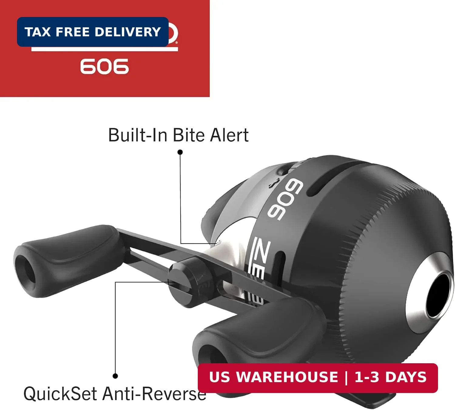 Zebco 606 Spincast Fishing Reel, Size 60 Reel, Right-Hand Retrieve, Pre-Spooled