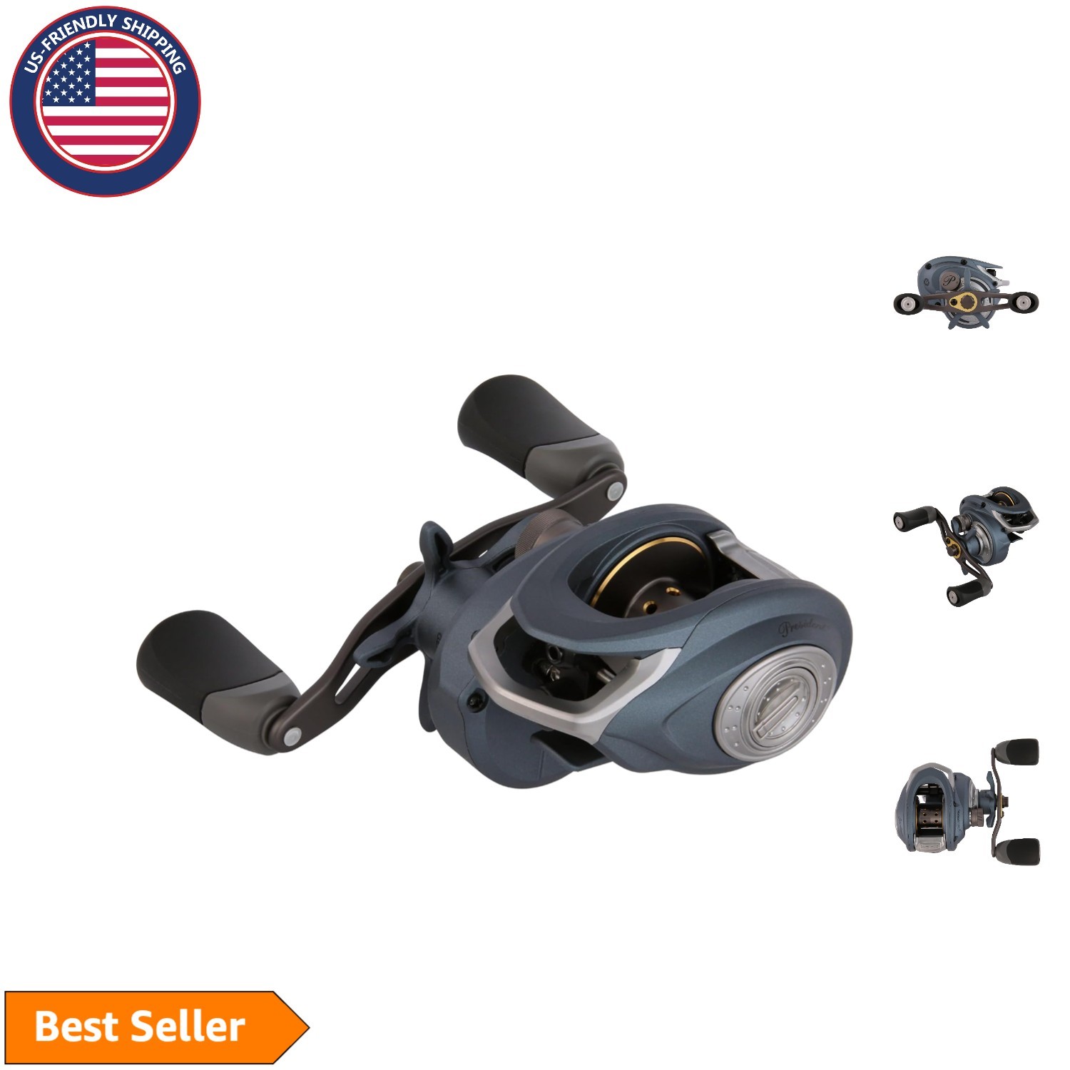 Smooth Operation President Baitcast Fishing Reel – 28 Inch Retrieve, Right Hand