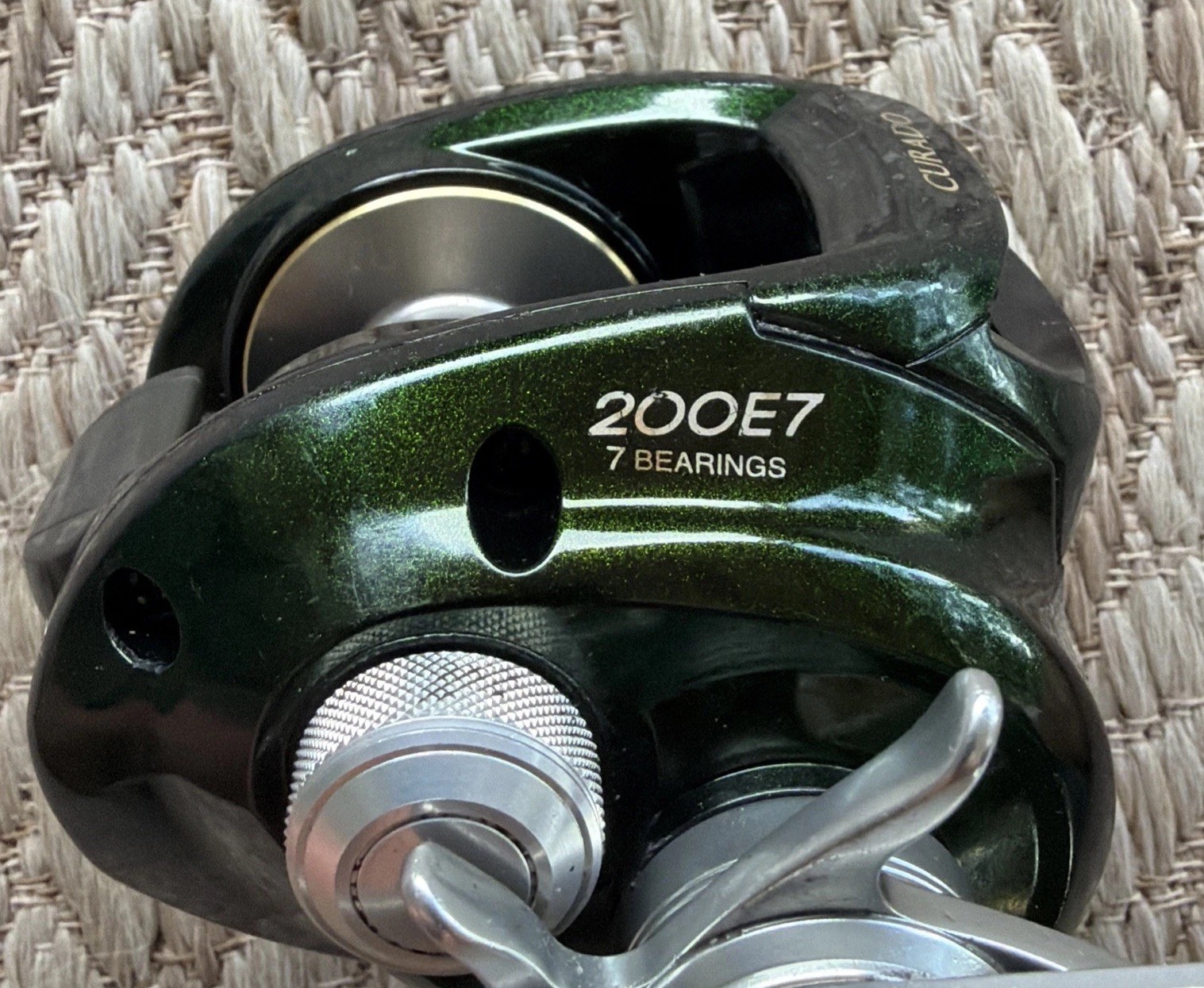 Shimano Curado 200E7 Green Baitcast Low Profile Fishing Reel Working (See Notes)