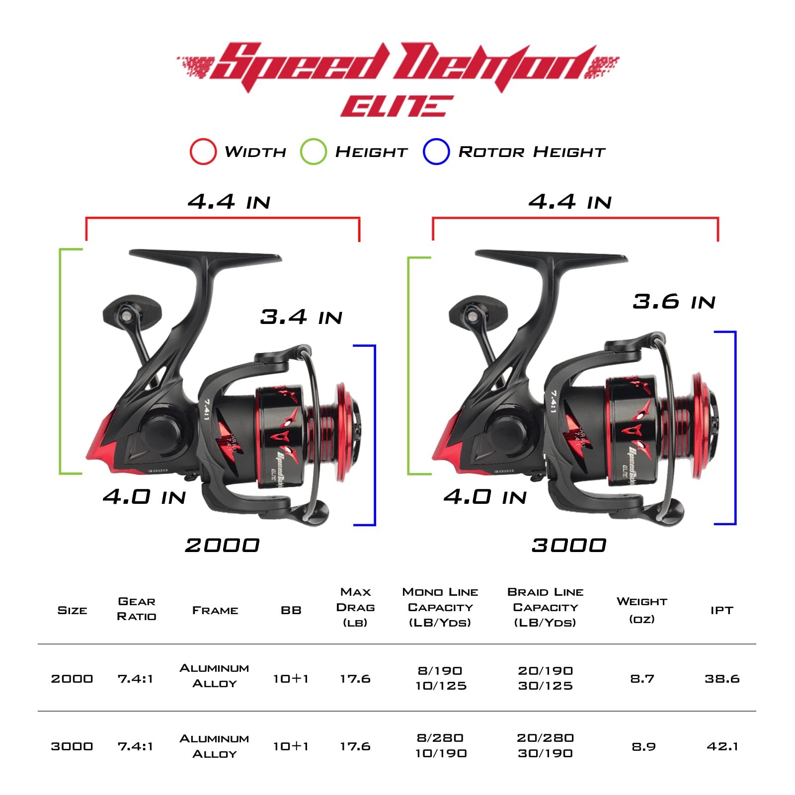 Kastking Speed Demon Elite Spinning Reel Size 2000 Fishing Reel Kk-Sde-Sp-1
