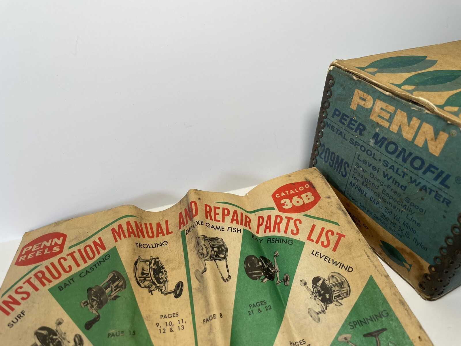 Penn PEER MONOFIL Level Wind 209MS Fishing Reel box – BOX ONLY