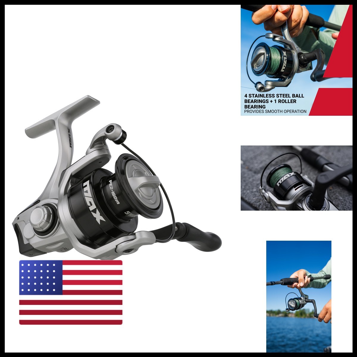 Abu Garcia Max X Size 3000 Spinning Fishing Reel High-Performance Freshwater