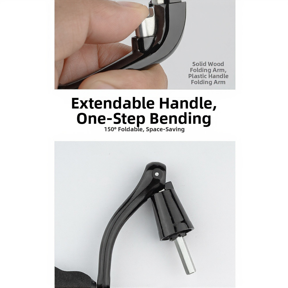 Folding Crank Handle for Fishing Reels Made of Zinc Alloy Aluminum Alloy Nylon