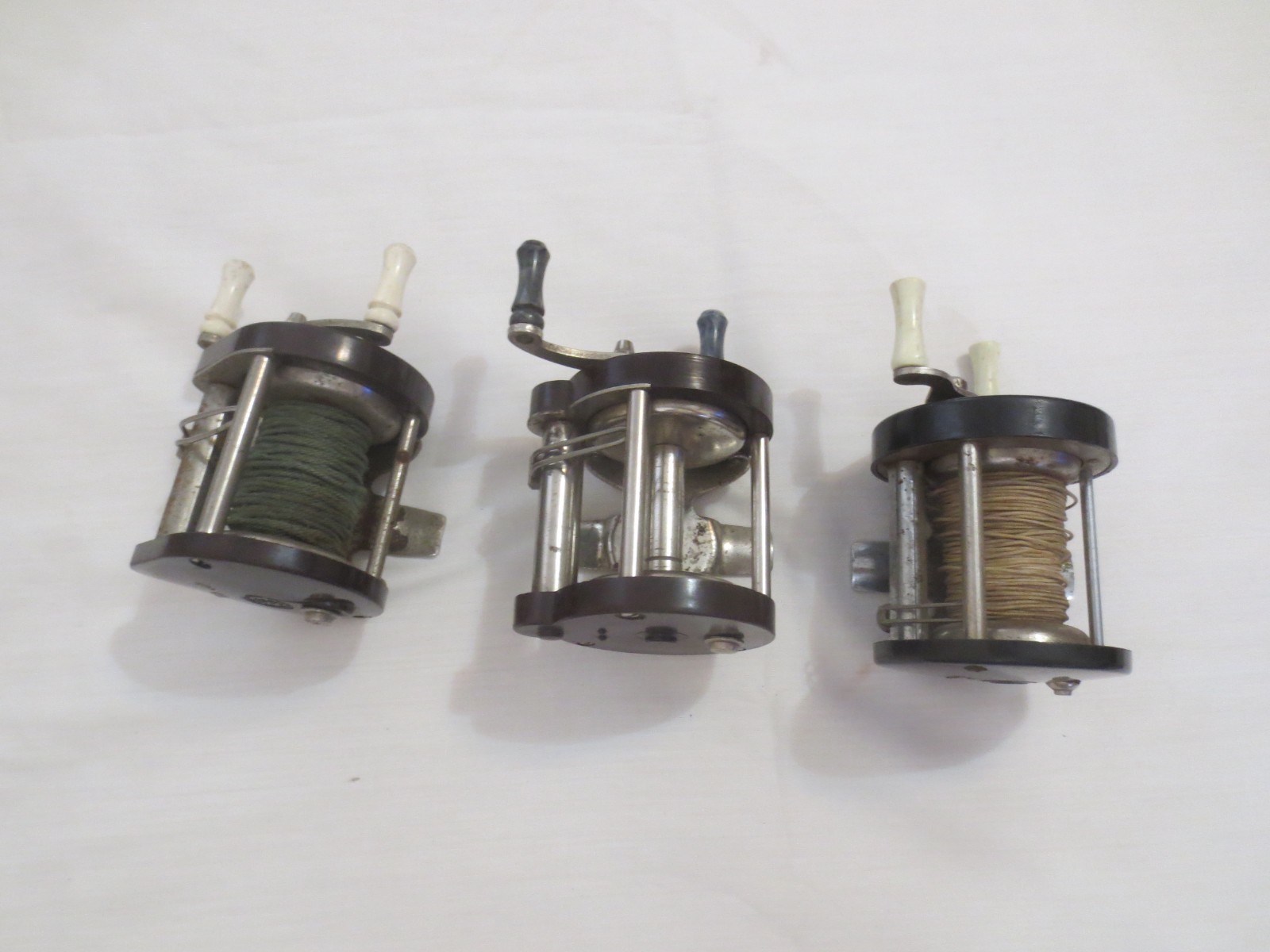 lot of 3, OCEAN CITY Baitcaster Fishing Reel, Works! Made in USA & 2 No Name