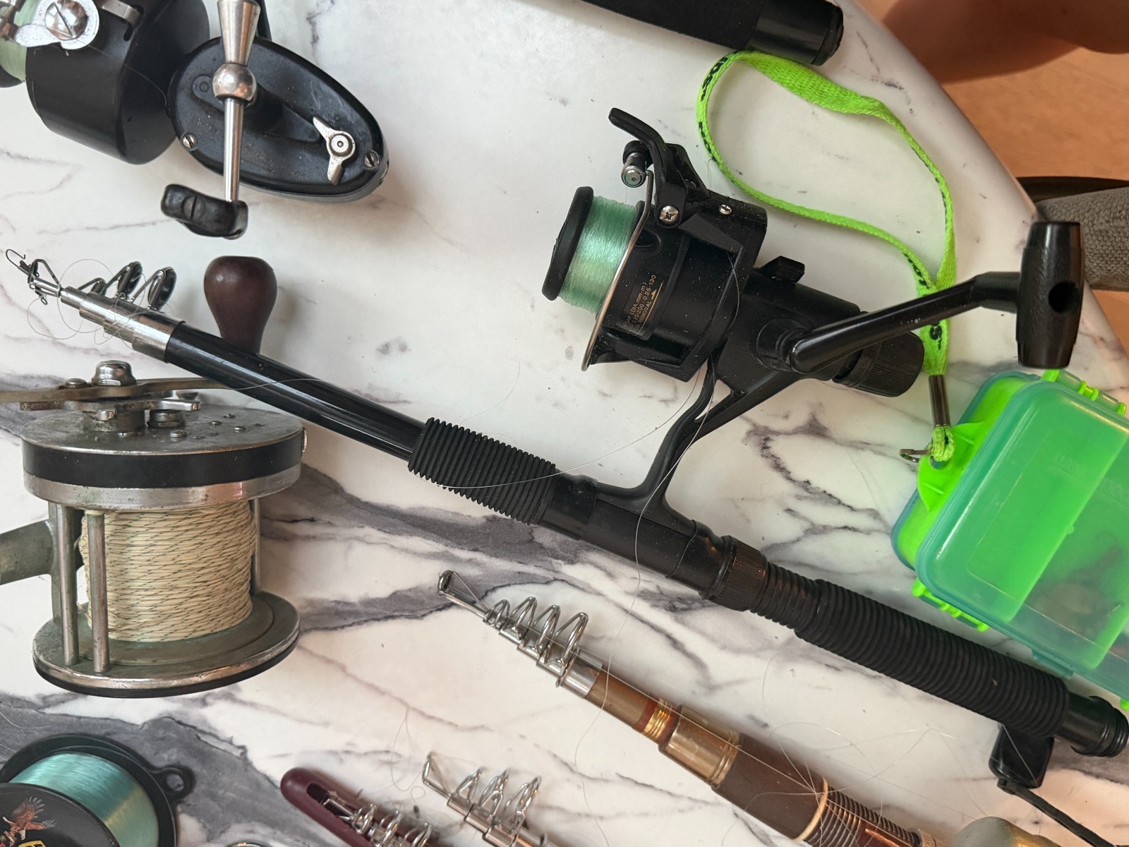 Vintage Fishing Reel Rod Lot 8 Garcia Mitchell 300 Zebco Daiwa Telescopic Works