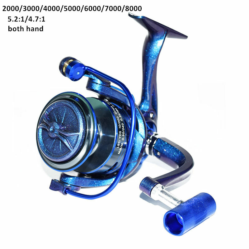 Colorful Spinning Reel 5:2:1/4.7:1 Fresh Saltwater Fishing Reel Metal Fold Wheel