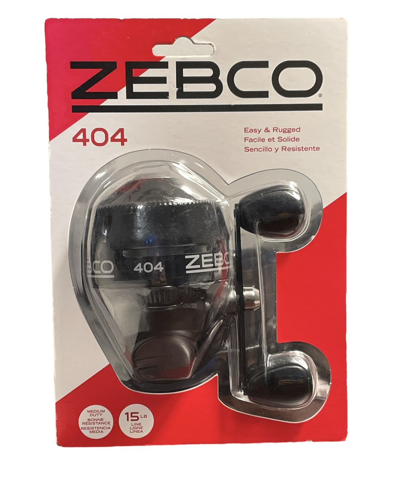ZEBCO 404 Spincast Reel 404MBK Gear Ratio 2.8:1 All Metal Gears 15 lb Test Line
