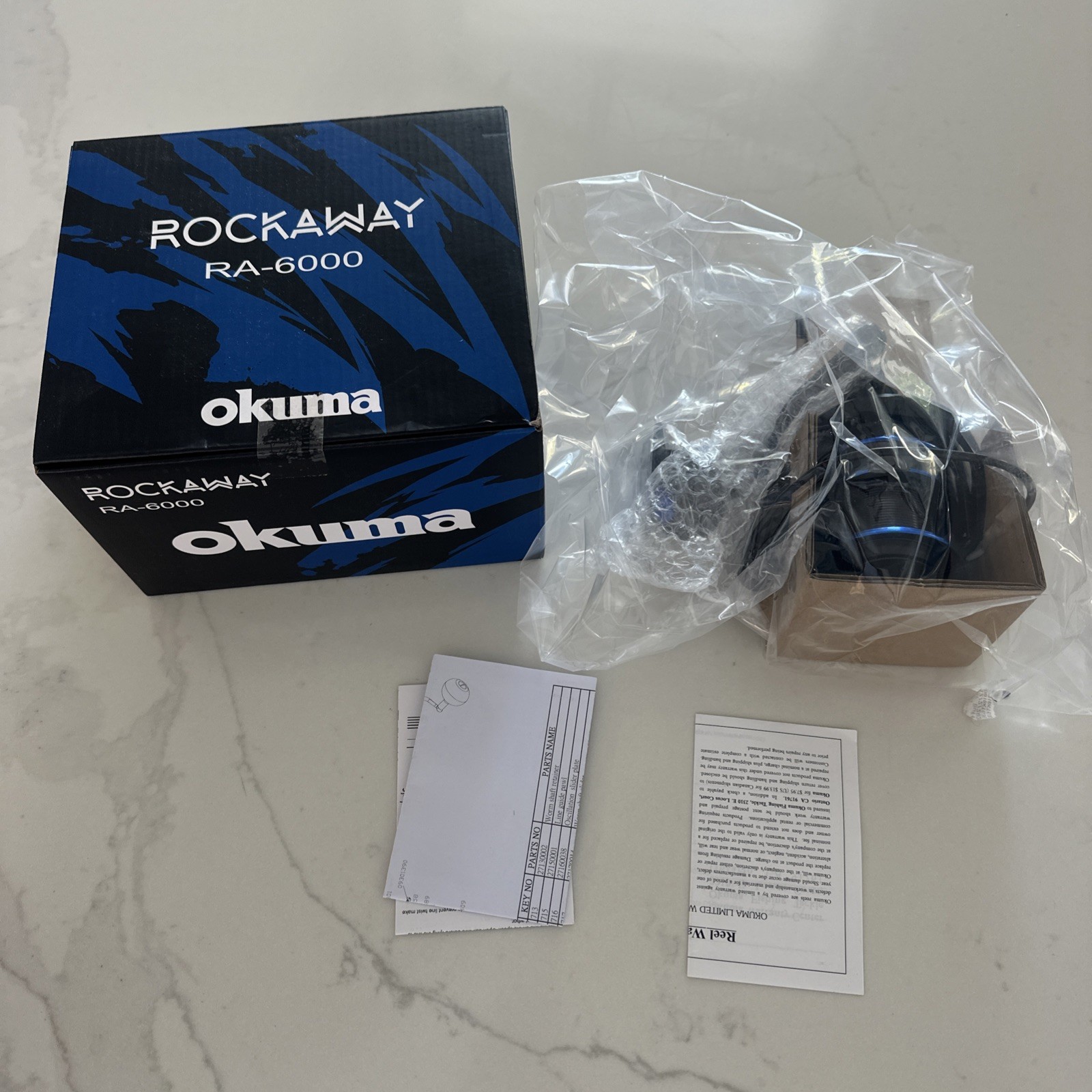 Okuma Rockaway RA-6000 Spinning Reel 5.3:1 4+1BB 26.5lb Max Drag CFR – Brand New