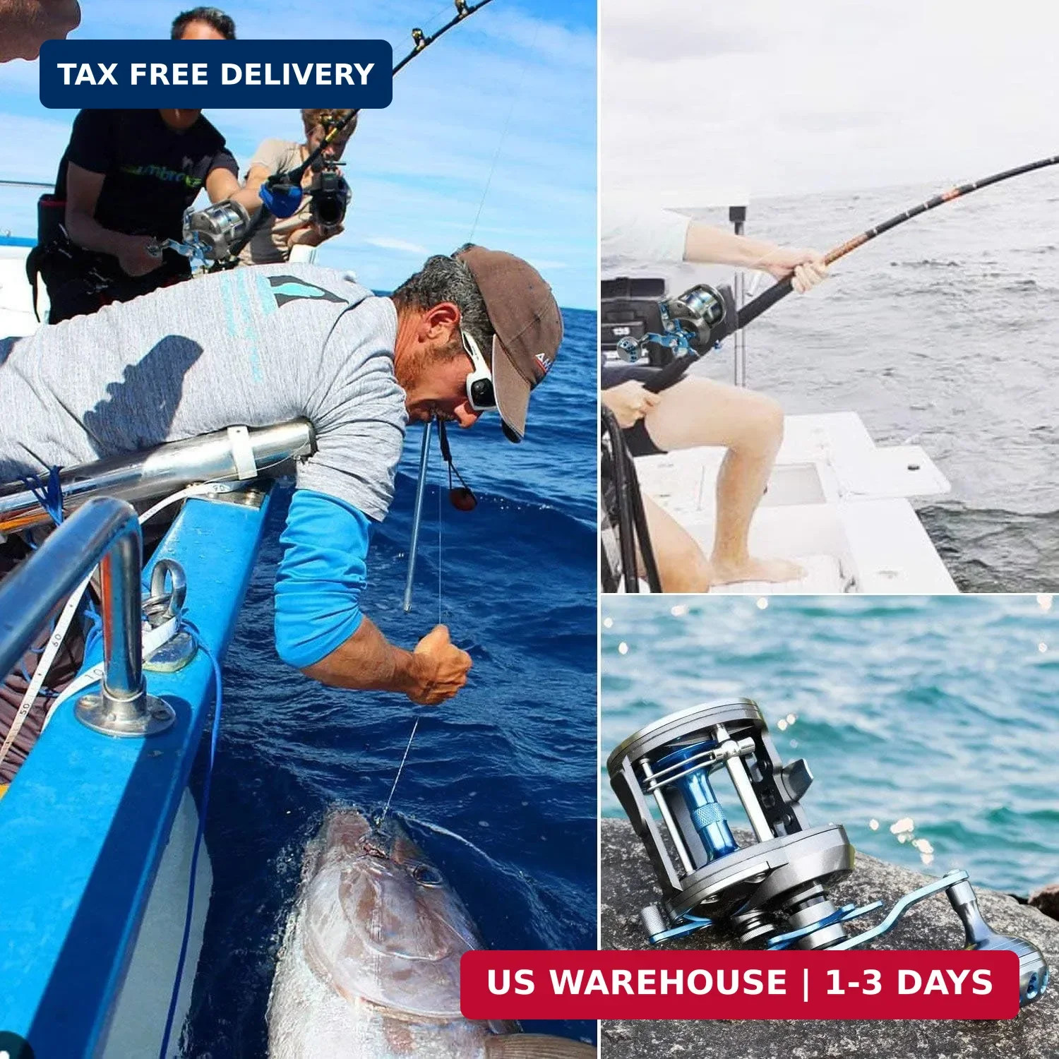 Burning Shark Trolling Reel Saltwater Level Wind Reels, Drag Reels Boat Fishing