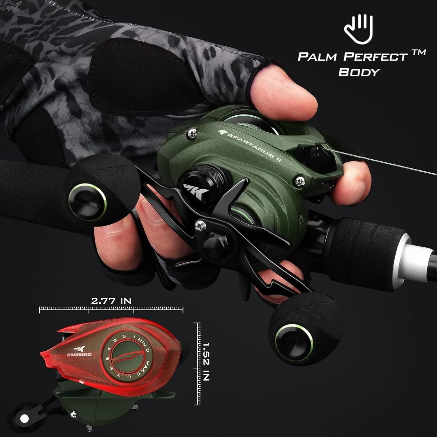 Tournament-Ready Spartacus II Baitcasting Reel, 17.6 LB Drag