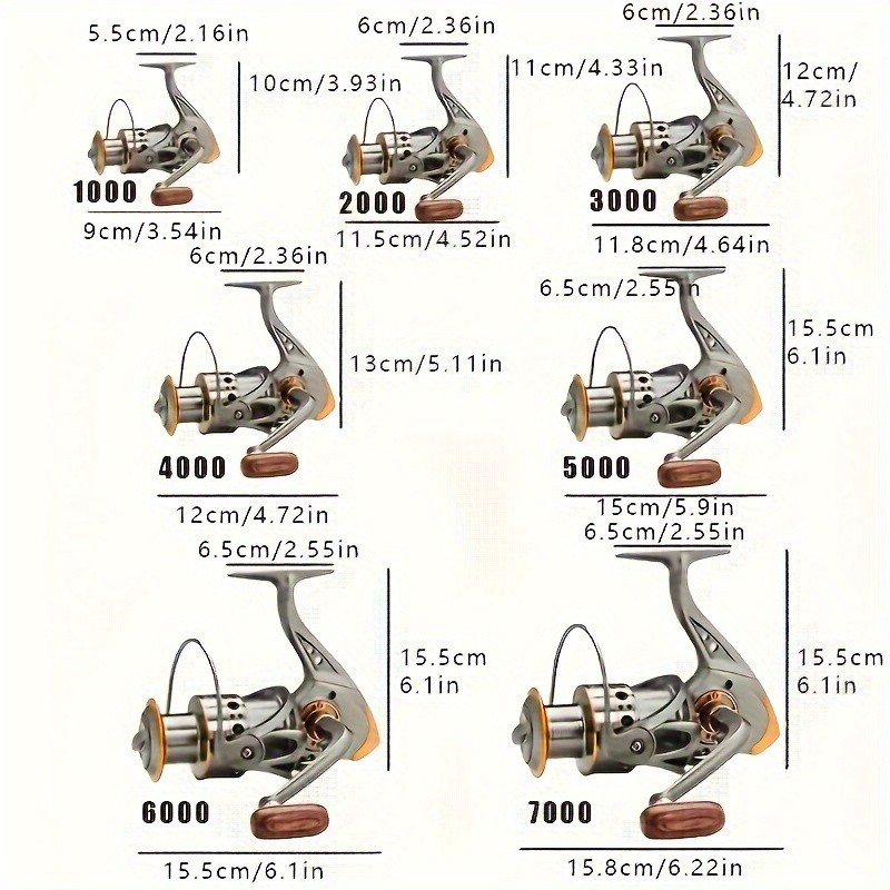 Spinning Fishing Reel 5.2:1 Gear Ratio CNC Metal Spool for Freshwater Saltwater