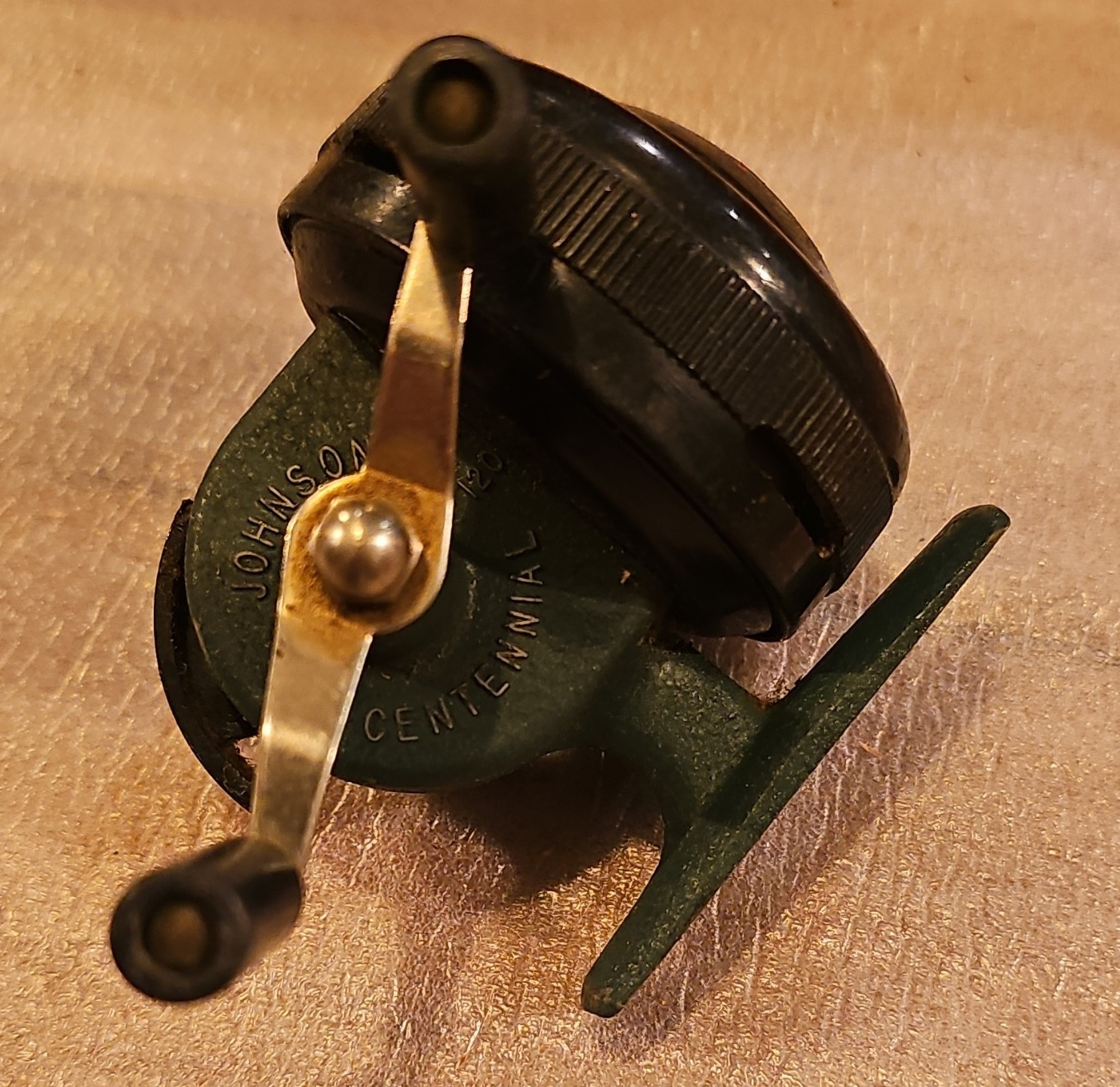 Johnson Century 100 Vintage Spincast Reel Size 100 Anti-Reverse Green/Black