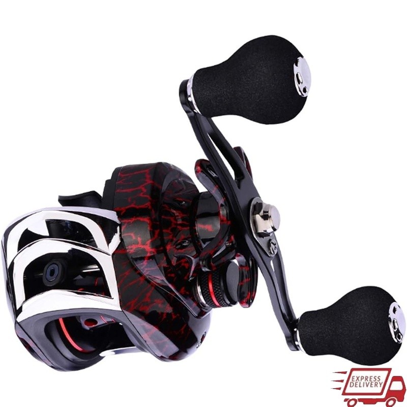 Low Profile Baitcasting Reel 22lbs Drag Smooth Carbon Brake System Fishing Gear