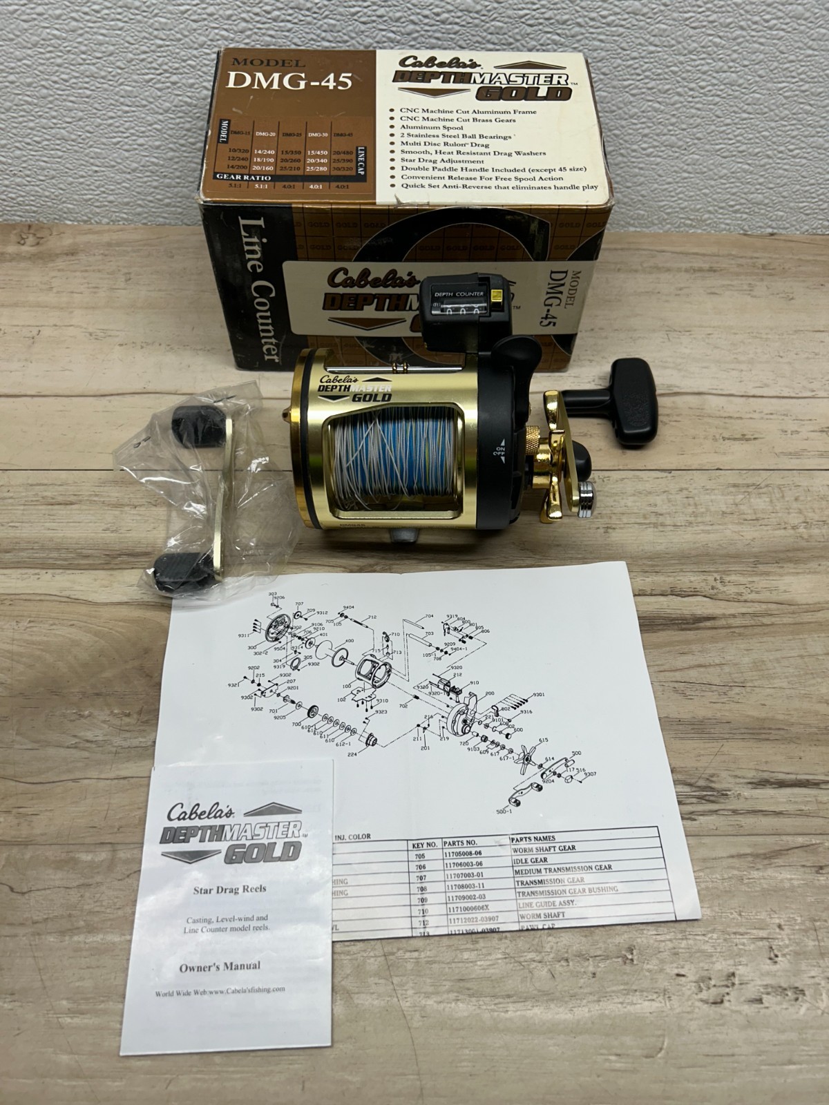 Cabela’s Depthmaster Gold DMG-45 Saltwater Baitcasting Fishing Reel Line Counter