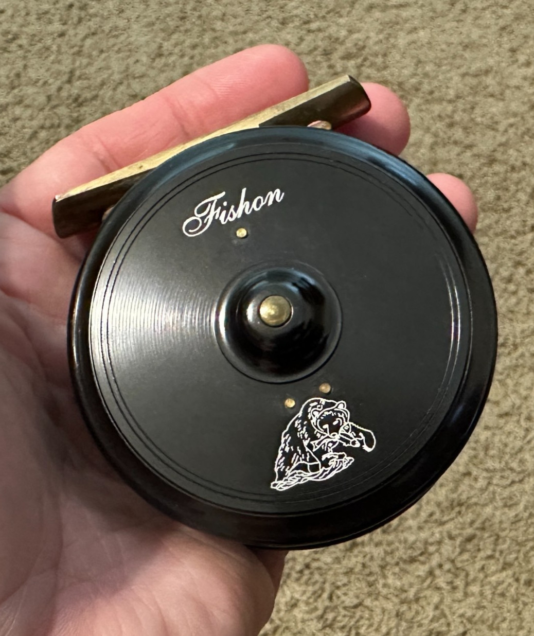 Caps-Fishon No.2 ( 2-3/4″ ) Click-and-Pawl Trout Reel – Brass Foot – NOS
