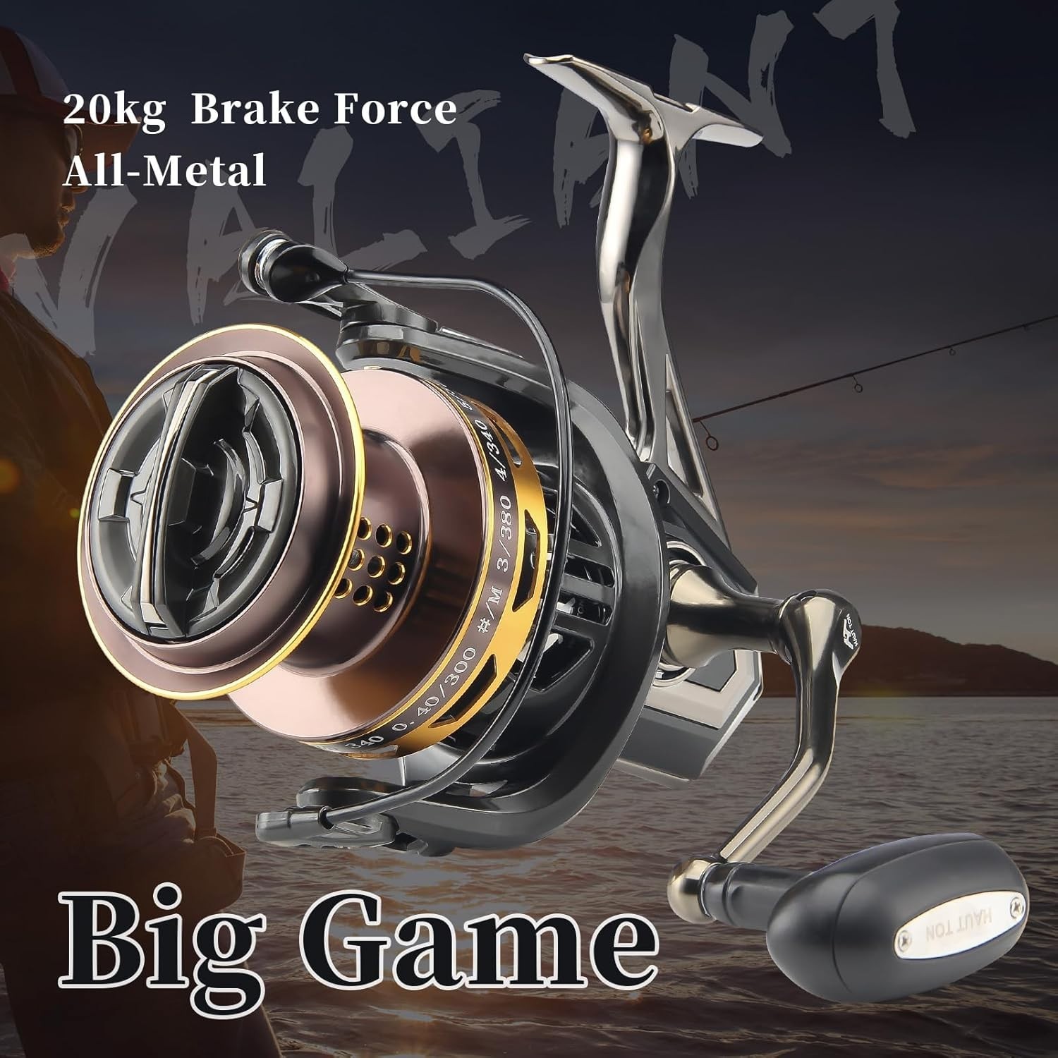 Corrosion Resistant Big Game Surf Fishing Reel 8000 – 20KG Drag, Ergonomic Grip