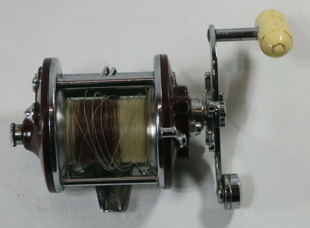Vintage Penn Levelwind Peerless No. 9 Burgundy Fishing Reel – Made in USA