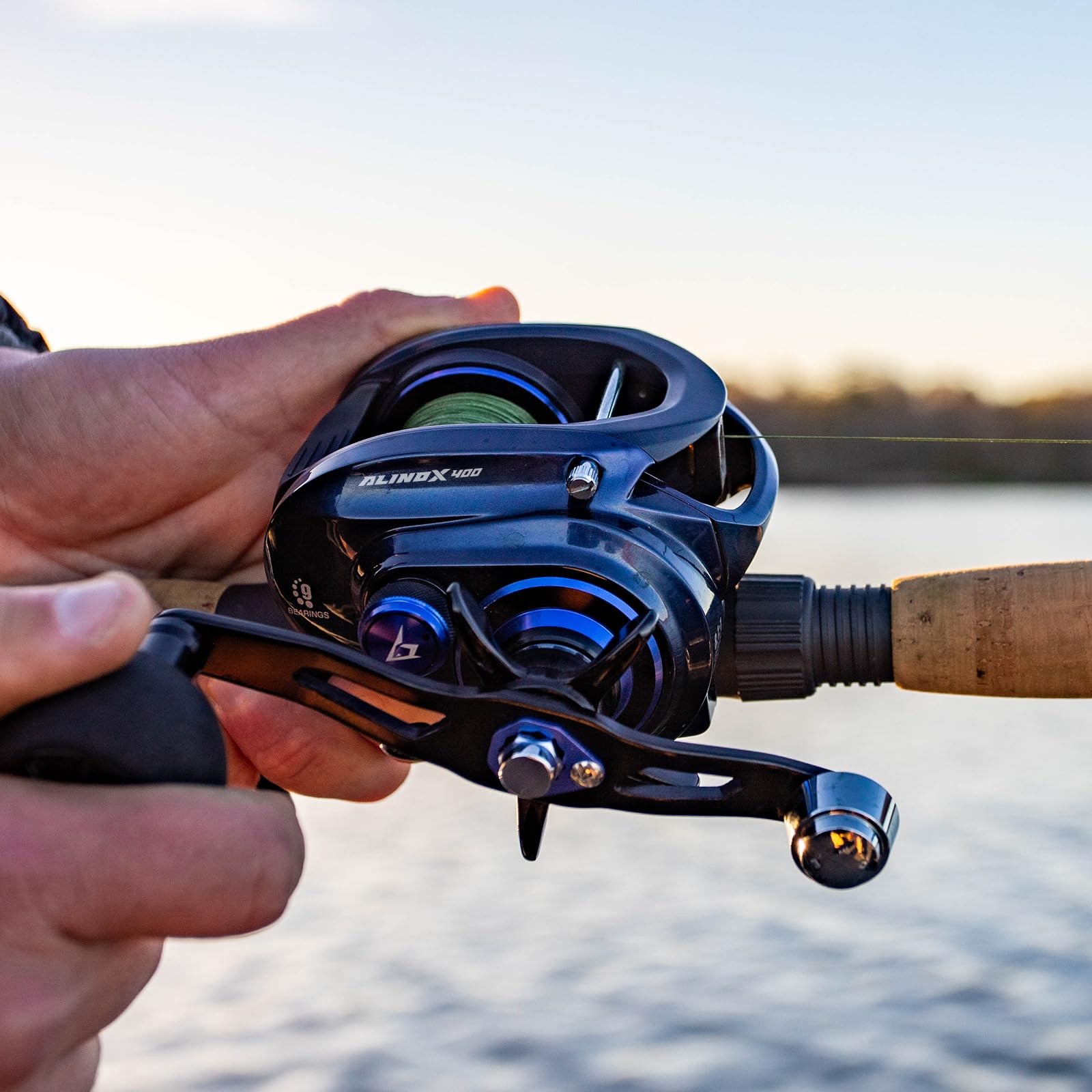 Alijoz 400 Baitcaster Fishing Reel, 38Lbs Max Drag Aluminum Alloy Frame Baitcast