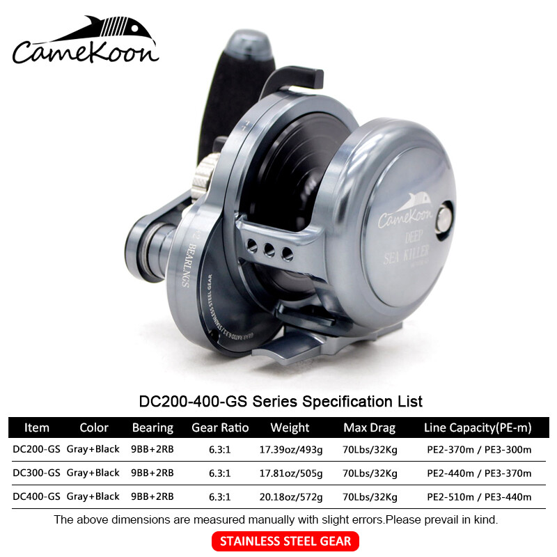 CAMEKOON Big Game Saltwater Fishing 6.3:1 High Speed Lever Drag Sea Jigging Reel
