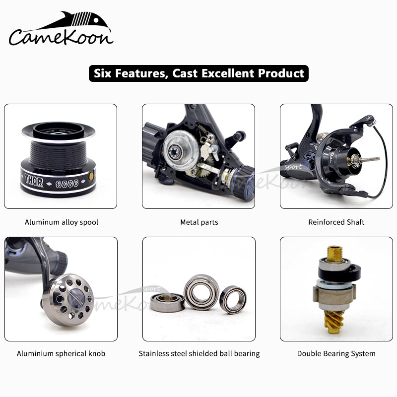 CAMEKOON Baitfeeder Spinning Reel for Live Liner Saltwater Surf Catfish Fishing