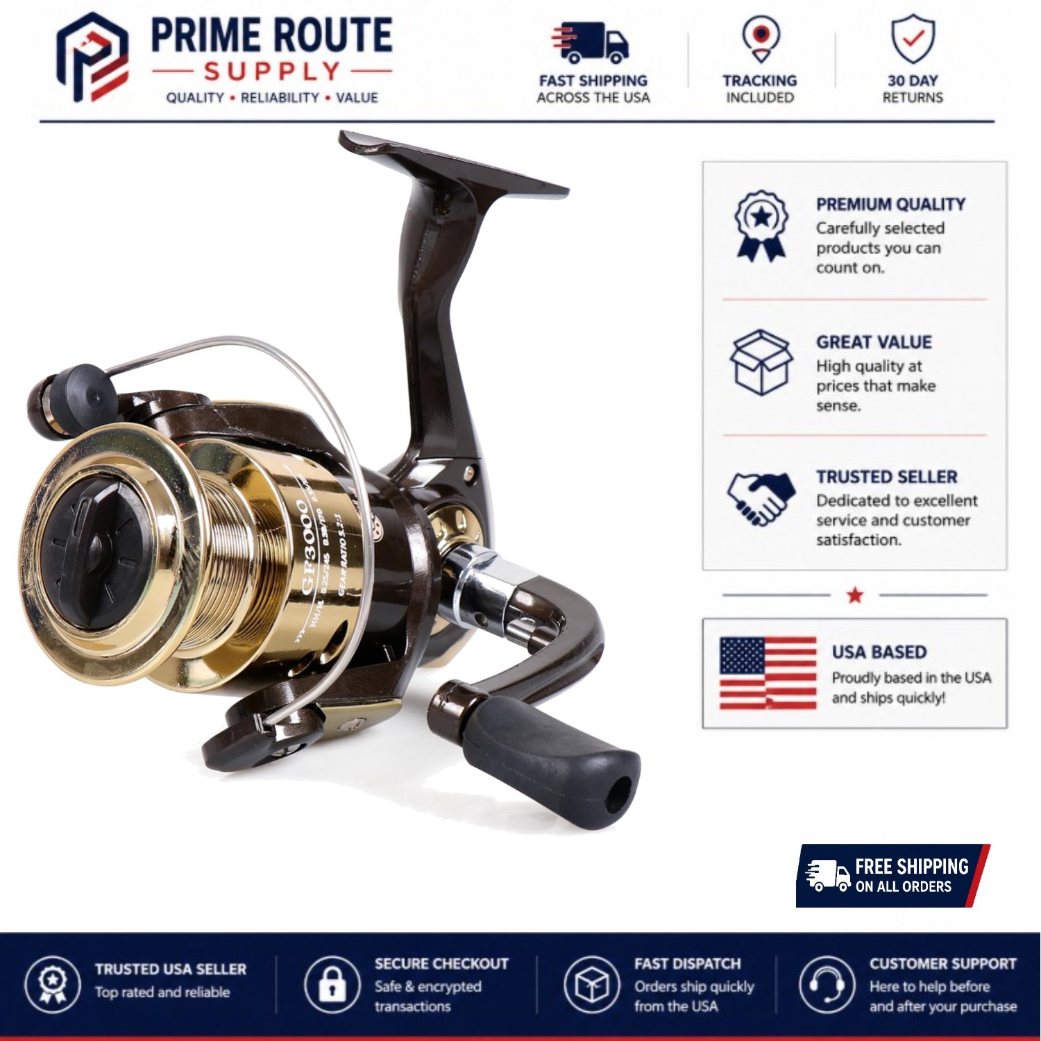 3000 Size Fishing Reel: Smooth Retrieval & Adjustable Drag for All Fish Types