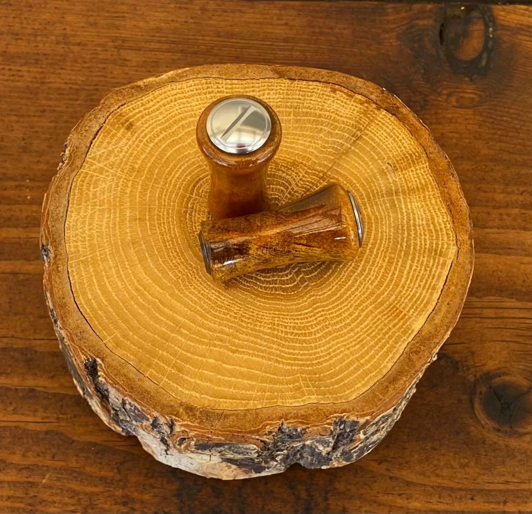 Poor Condition Wood Knob Handle Knob Golden Camphor Root Guetal Daiwa S For A
