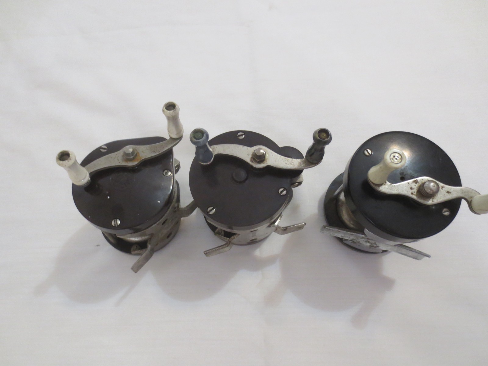 lot of 3, OCEAN CITY Baitcaster Fishing Reel, Works! Made in USA & 2 No Name
