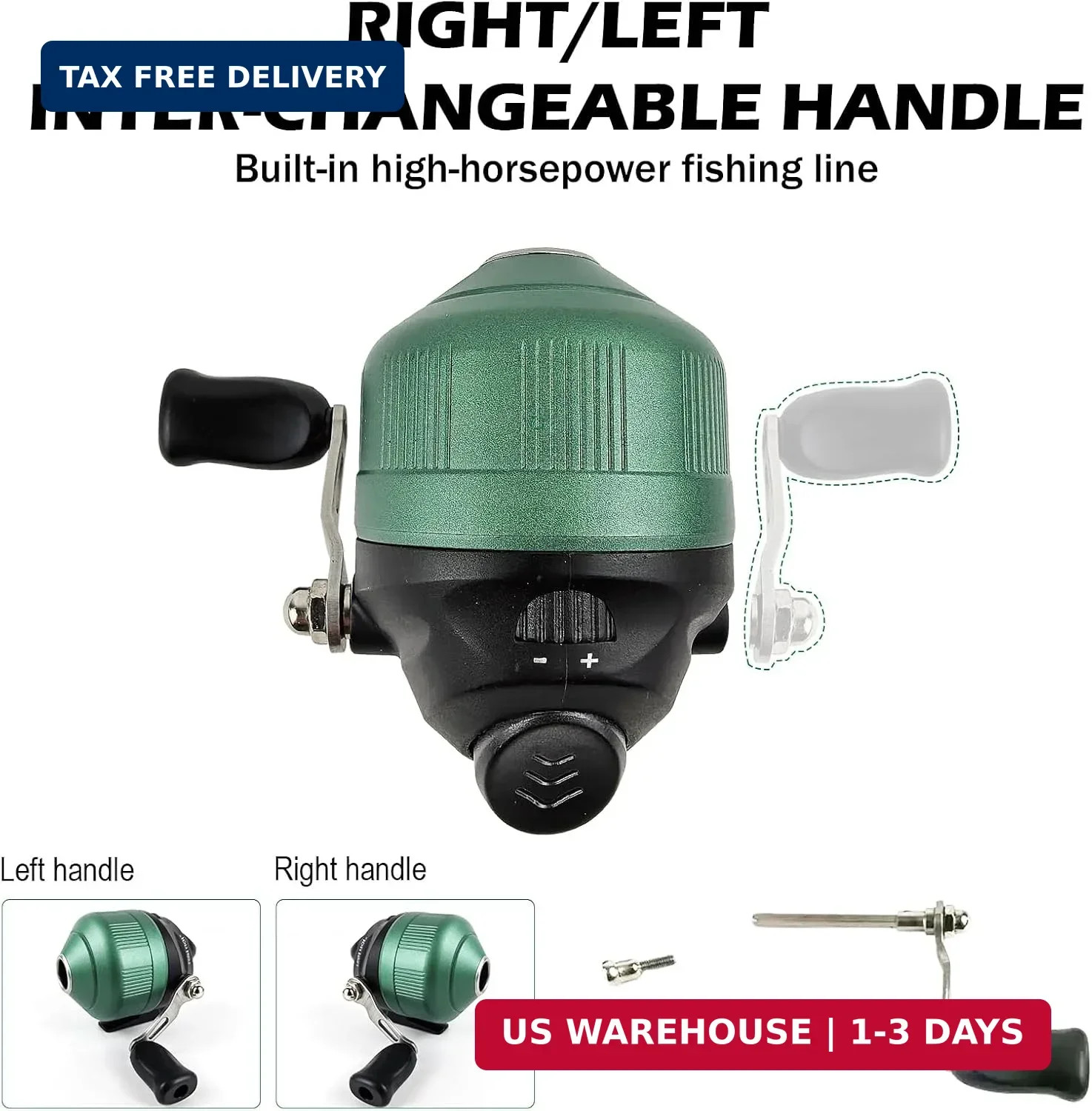 Spincast Fishing Reel, All-Metal Gears, Easy to Use Push Button Casting Design,
