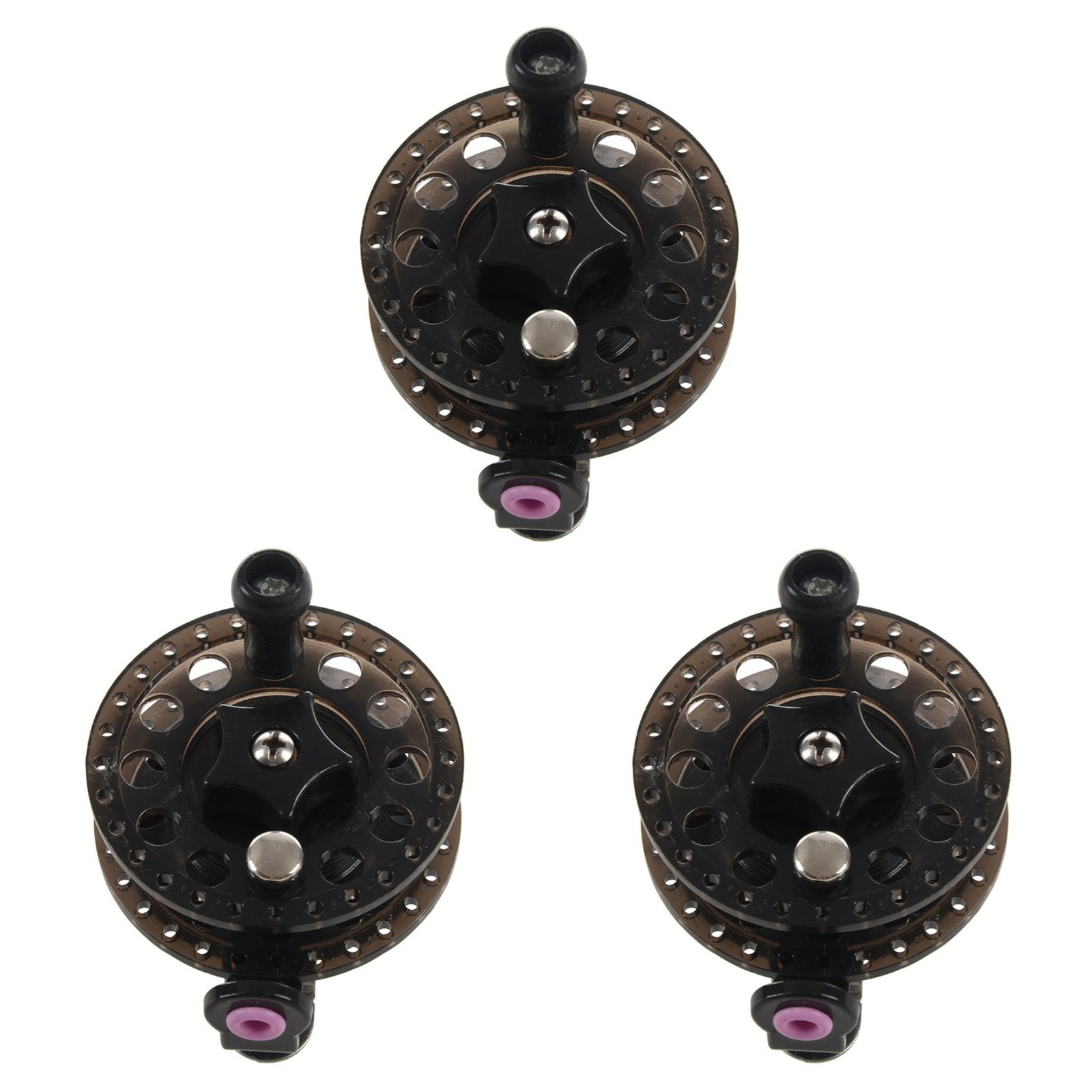 3X Plastic Ice Fishing Reels Fly Fishing Tackle Round Wheel Fishing1641