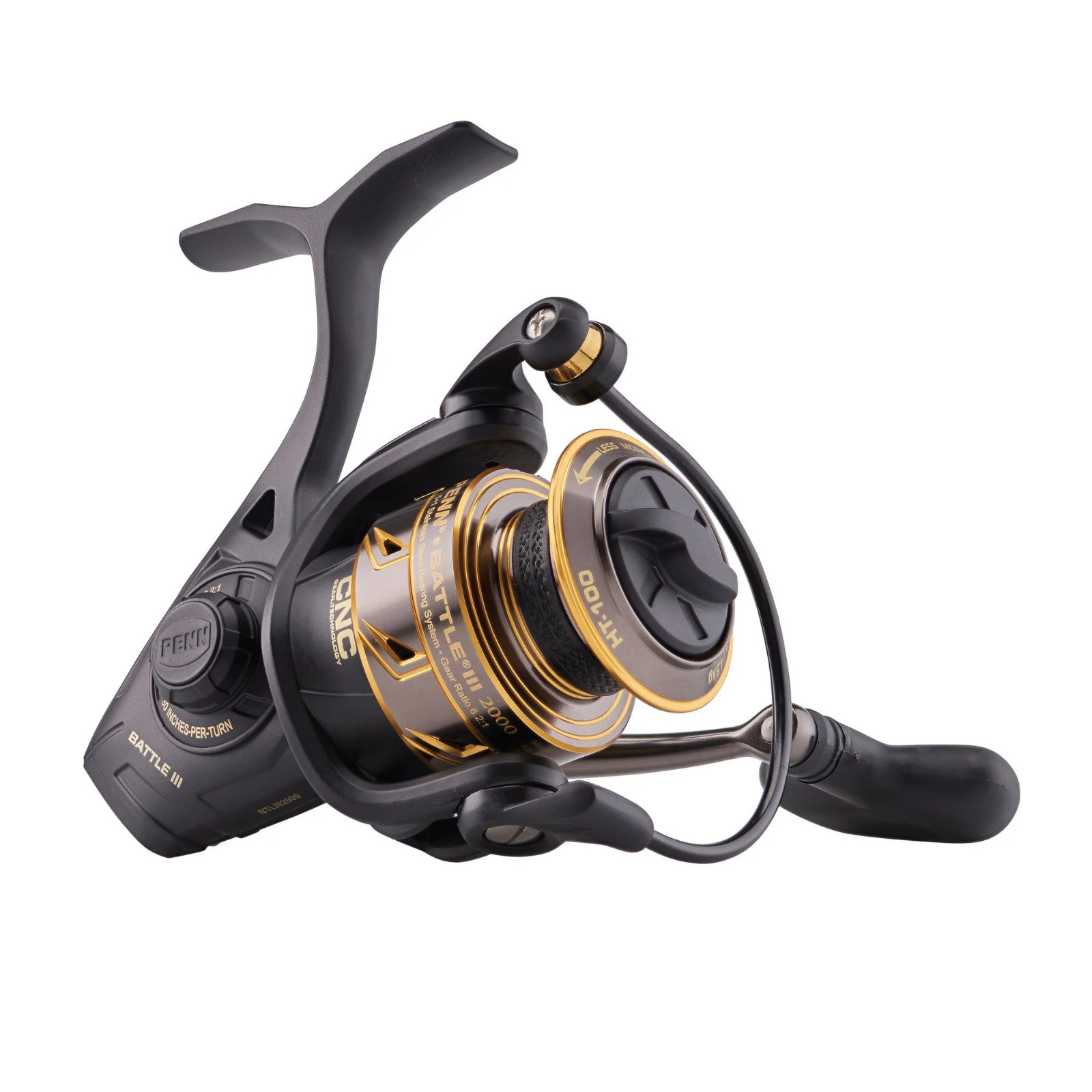New – PENN Battle III 2000 Spinning Fishing Reel, Full Metal Inshore Reel HT-100