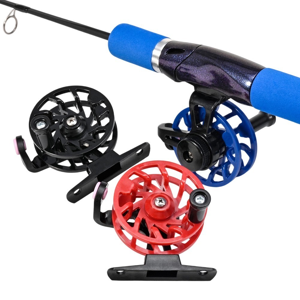 Fly Wheel for Trout Pike Ice Fishing Reel with Bite Alarm and Guide Ring