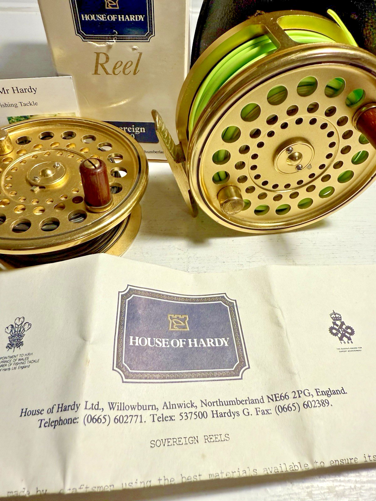 Hardy Gold Sovereign 9/10 Salmon Fly Reel & Spool With Fly Lines Case & Box
