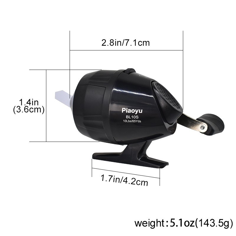 Bowfishing Reel Closed Face – Red/Black, Easy to Use for Slingshot & Bow Fishing