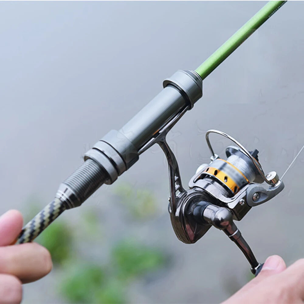 Freshwater Full Metal Mini Spinning Reels Carp Raft Fishing Wheel + Fish Hook