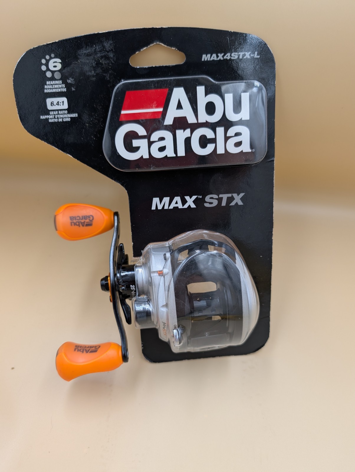 Abu Garcia MAX STX-L Left Handed 6.4:1 Max4stx-l Orange Silver 6 Bearing
