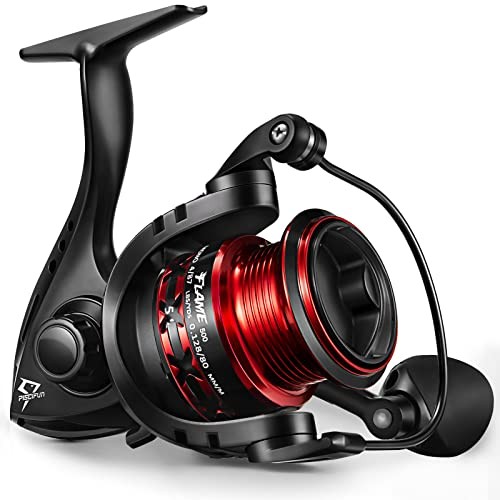 Flame Spinning Reels, Lightweight 9+1BB Ultra Smooth Spinning Fishing 500 Red