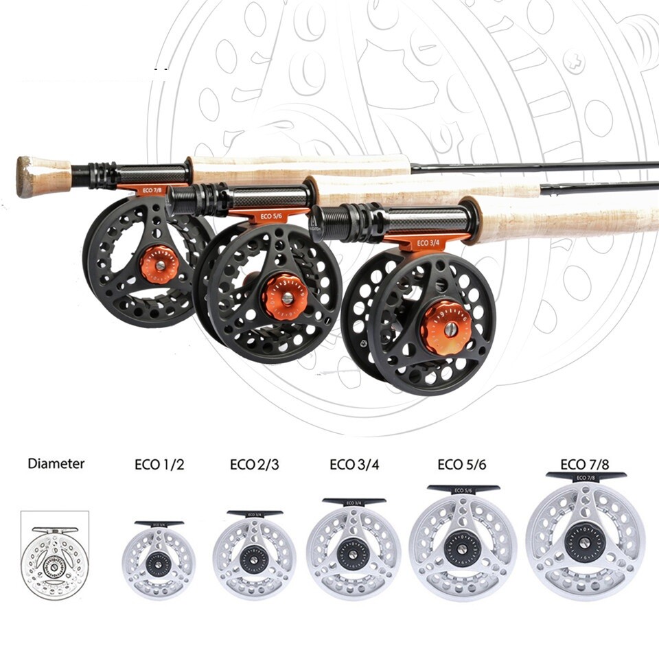 ECO 3/4 5/6 7/8wt Pre-Loaded Fly Fishing Reel with Fly Line, Backing,Leader