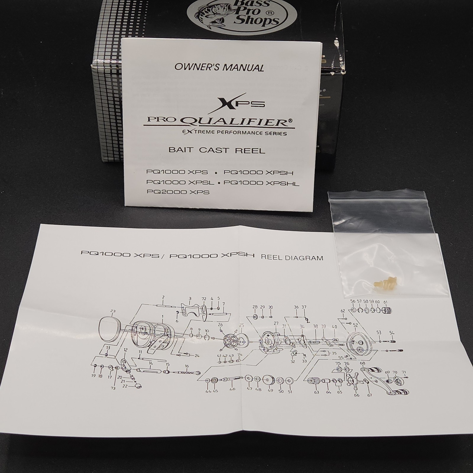 Proqualifier Baitcast Reel PQ1000 XPS BOX MANUAL DIAGRAM ONLY