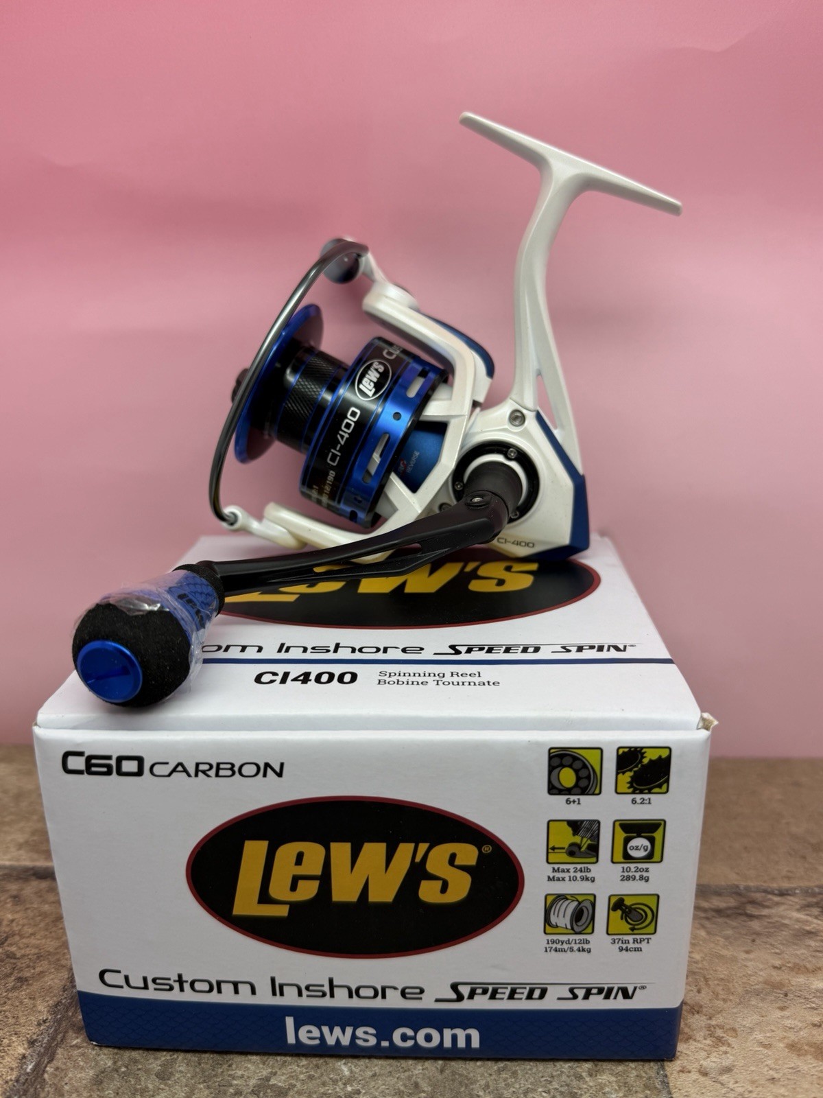 Lew’s Custom Inshore Speed Spin 400 Spinning Reel CI400,6.2:1-NEW