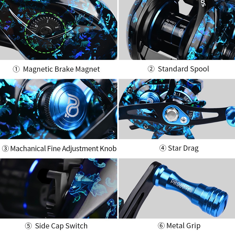 7.2:1 Gear Ratio Metal Fishing Reel Right/Left Hand 3+1BB 8kg/17.64LB Max Drag