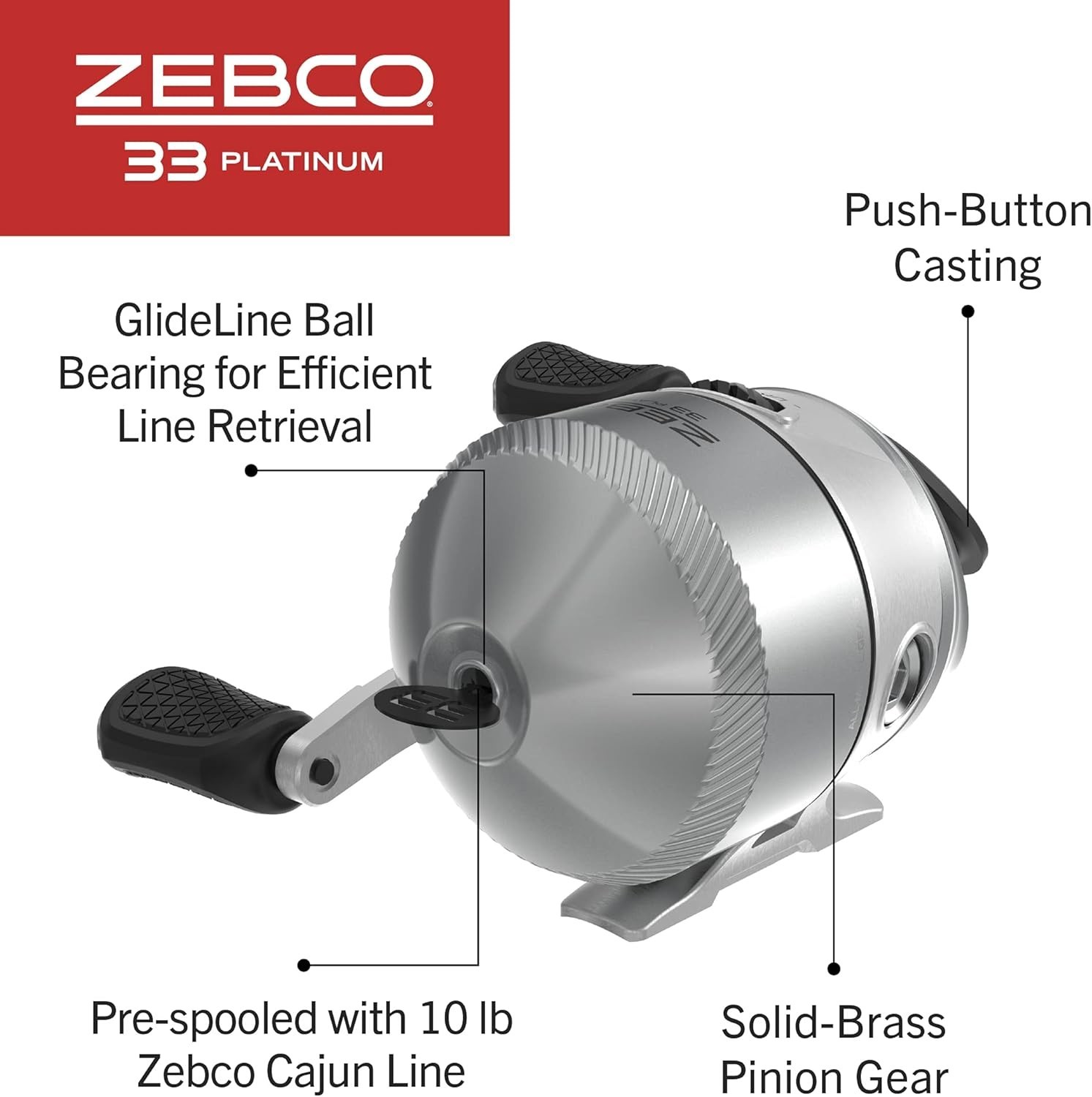 Effortless Fishing with 33 Platinum Spincast Reel – Size 30, 9 kg Drag Capacity