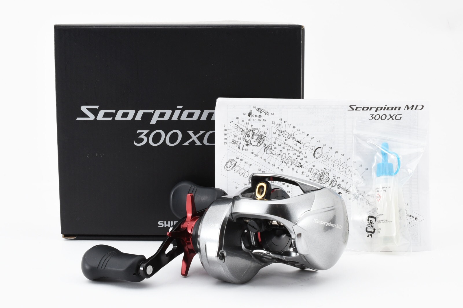 🌟Near Mint🌟 Shimano 21 Scorpion MD 300XG Right Baitcast Reel W/BOX JAPAN #366