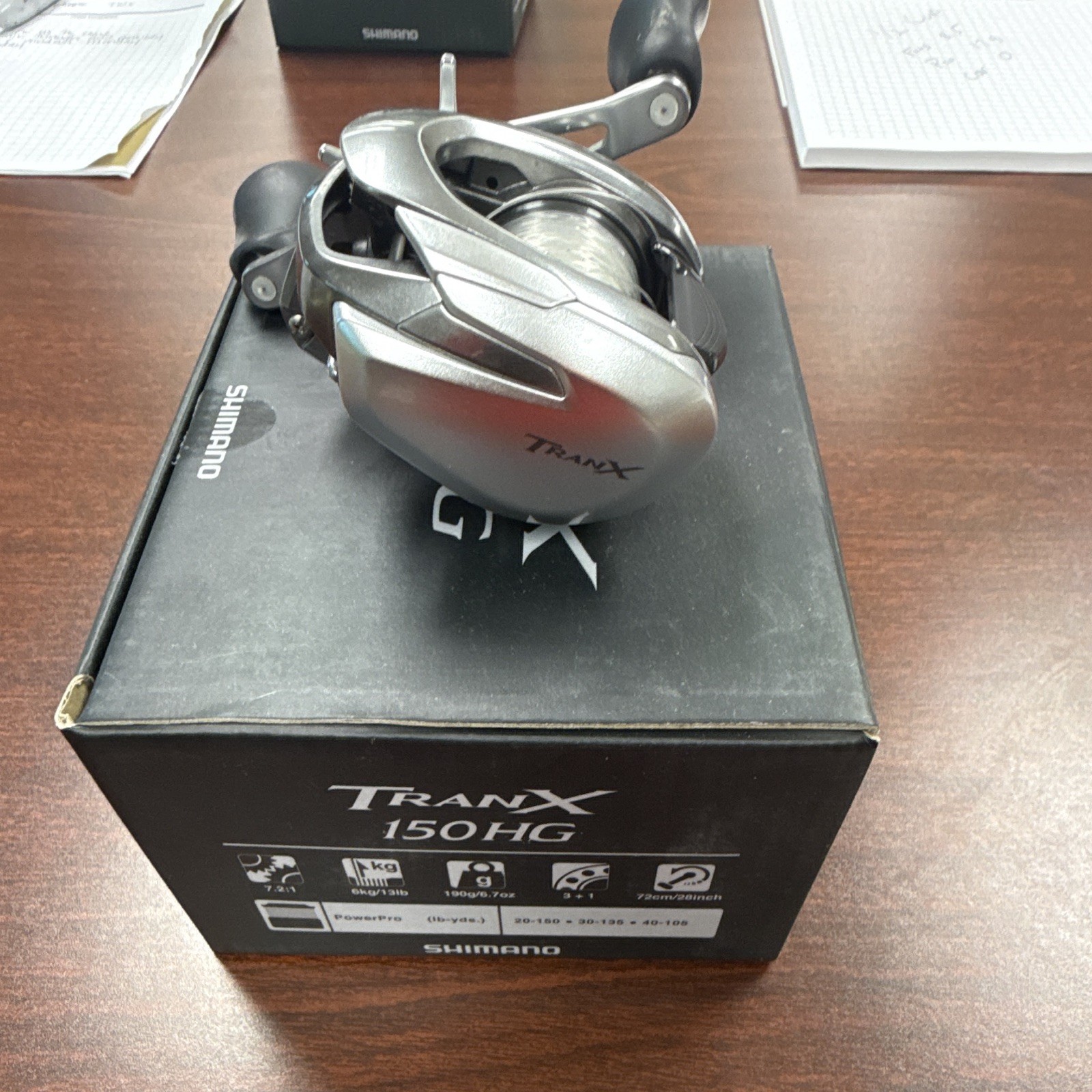 Shimano Tranx 150HG 7.2:1 Right-Hand Baitcast Reel 9BB Silver/Black w/ Box
