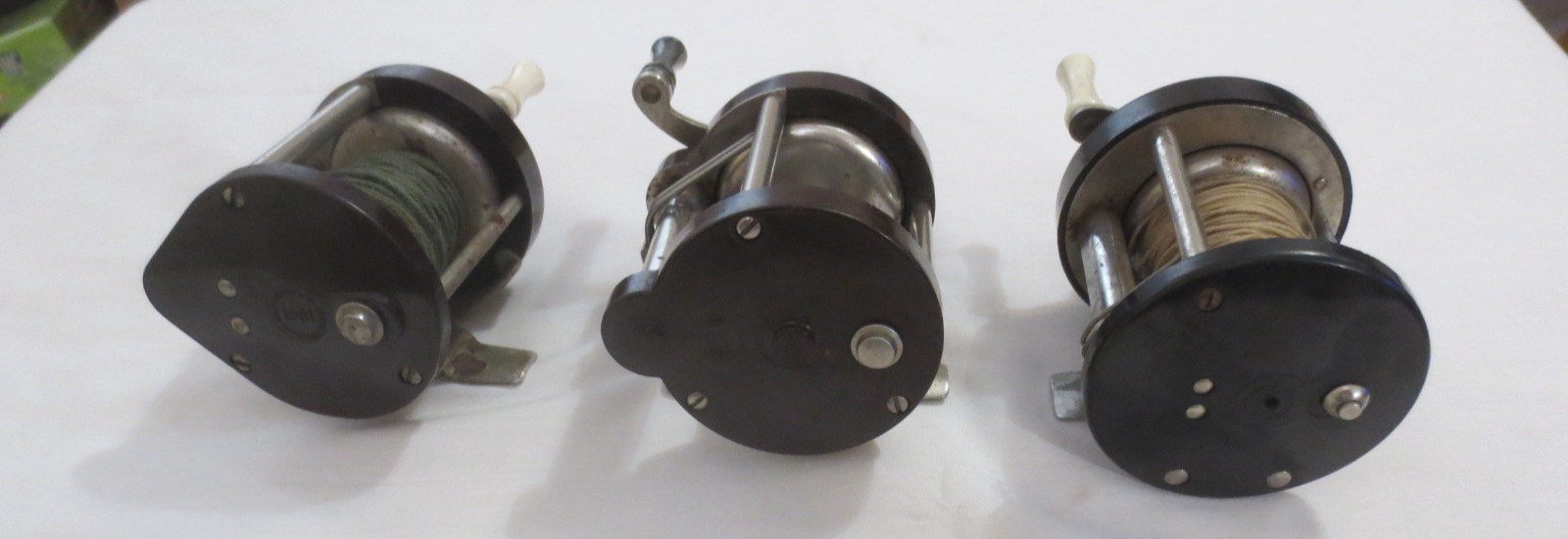 lot of 3, OCEAN CITY Baitcaster Fishing Reel, Works! Made in USA & 2 No Name